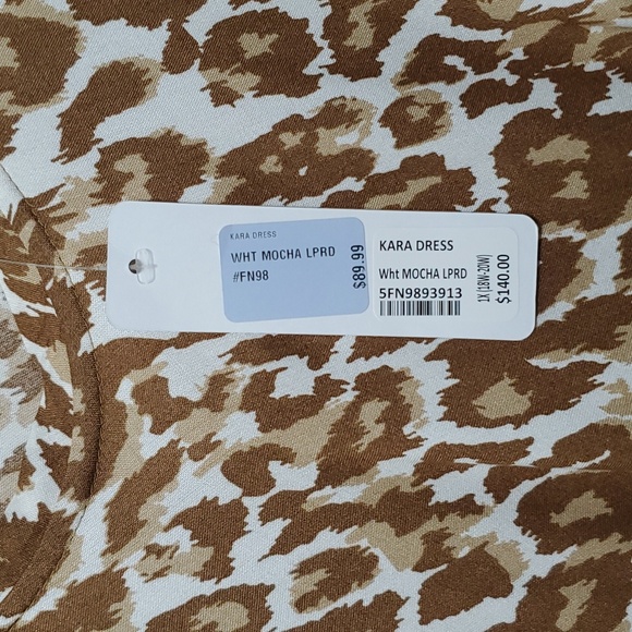 Soft Surroundings White Mocha Leopard Kara Maxi Midi Dress Size 1X 18W 20W - Picture 6 of 7